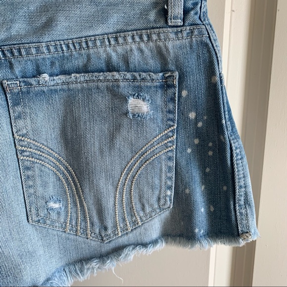 Hollister Distressed Bleach Shorts, Fringe Hem, 27 - Picture 6 of 9